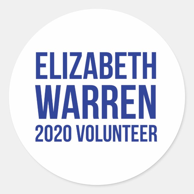 Elizabeth Warren Volunteer 1.5in Circle Stickers (Front)