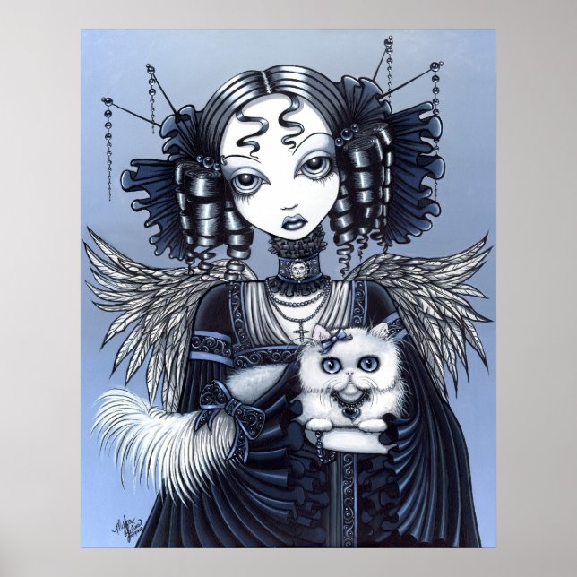 Elizabeth White Persian Cat Angel Poster (Front)