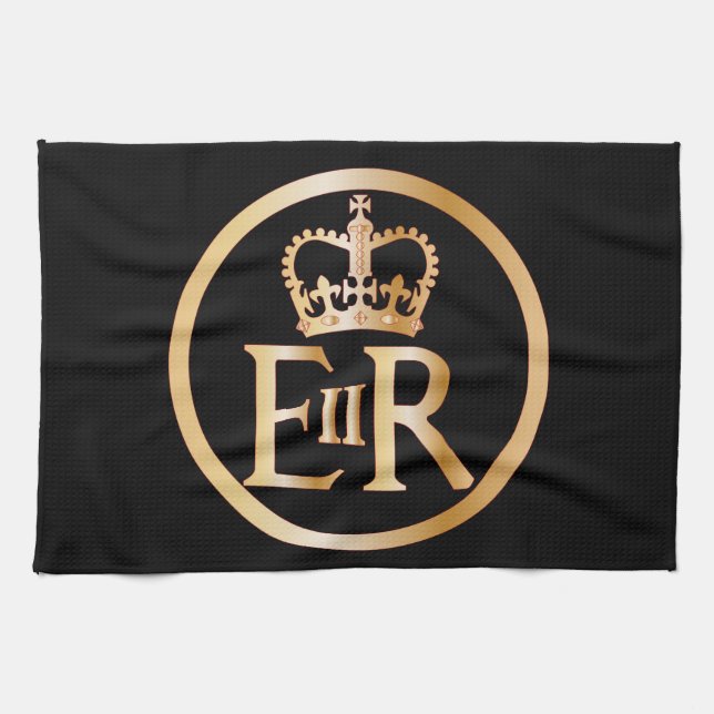 Elizabeth's Reign Emblem Tea Towel (Horizontal)