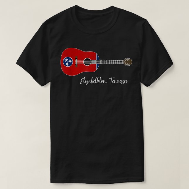 Elizabethton Tennessee Guitar T-Shirt (Design Front)
