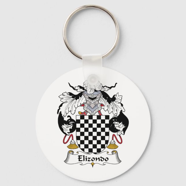 Elizondo Family Crest Key Ring (Front)