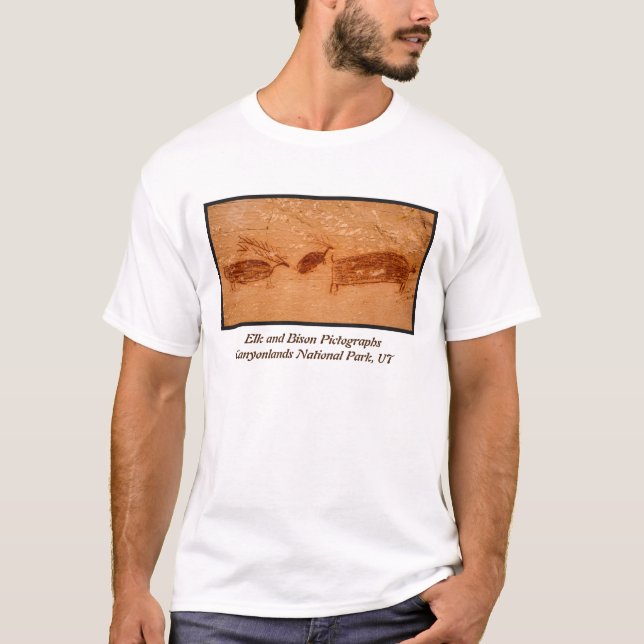 Elk and Bison Pictographs of Horseshoe Canyon T-Shirt (Front)