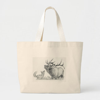 Elk and FOX Large Tote Bag