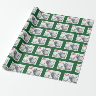 Elk and Fox Merry Christmas Wrapping Paper