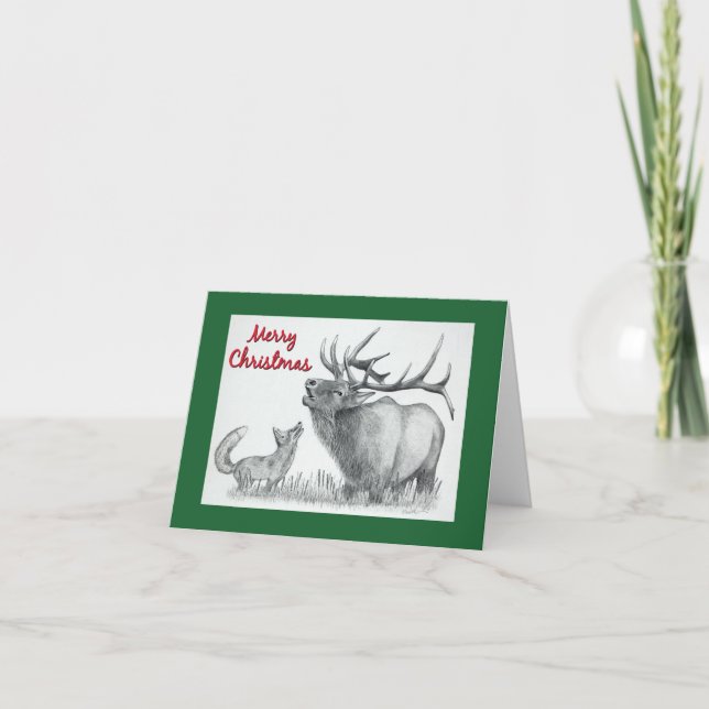 Elk and Fox Thank You Card (Front)