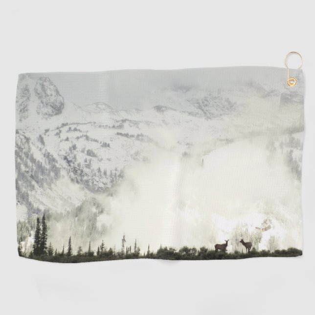 Elk at Grand Teton National Park Photography Golf Towel (Horizontal)