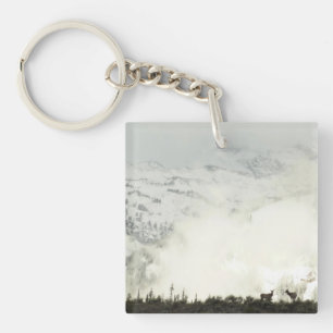 Elk at Grand Teton National Park Photography Key Ring