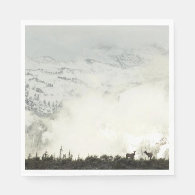 Elk at Grand Teton National Park Photography Napkin (Front)