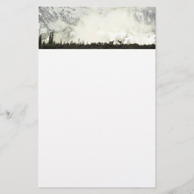 Elk at Grand Teton National Park Photography Stationery (Front)