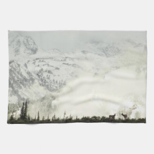 Elk at Grand Teton National Park Photography Tea Towel