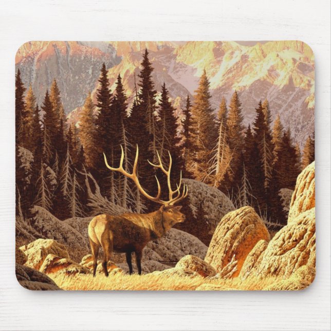 Elk Bull Mouse Mat (Front)