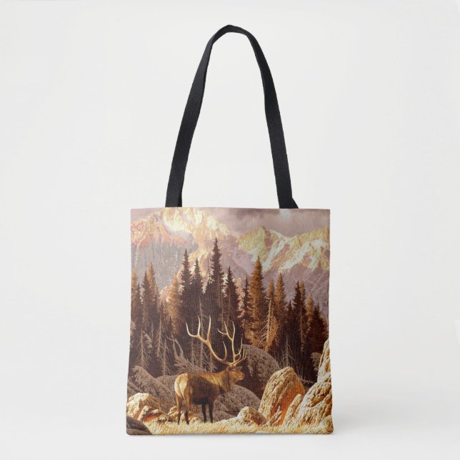 Elk Bull Tote Bag (Front)