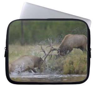 Elk Bulls fighting, Yellowstone NP, Wyoming Laptop Sleeve