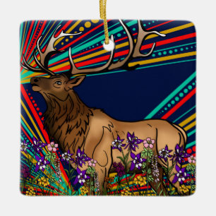 Elk Ceramic Ornament