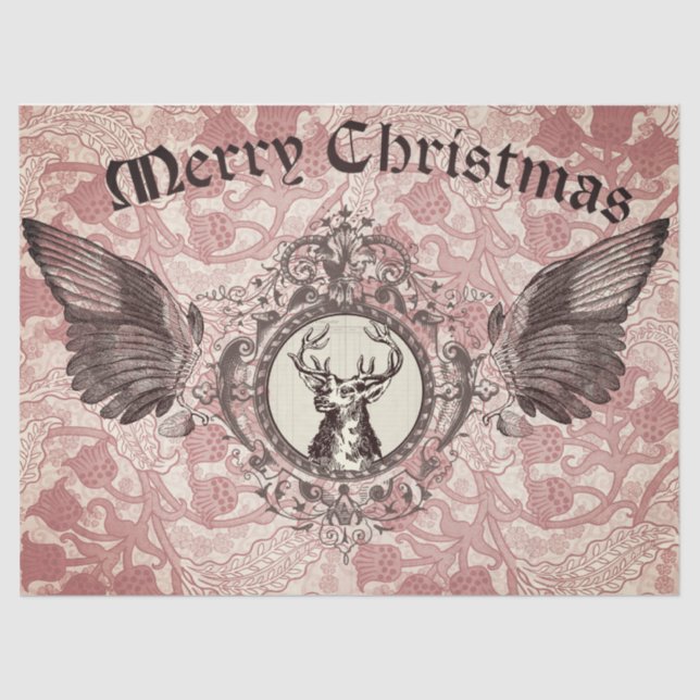 Elk Christmas Decoupage Paper (Front)