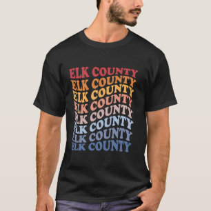 Elk County Groovy Retro Sunset Nature T-Shirt
