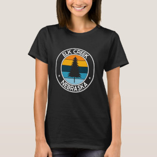 Elk Creek Nebraska NE USA City Pride Retro Sunset T-Shirt