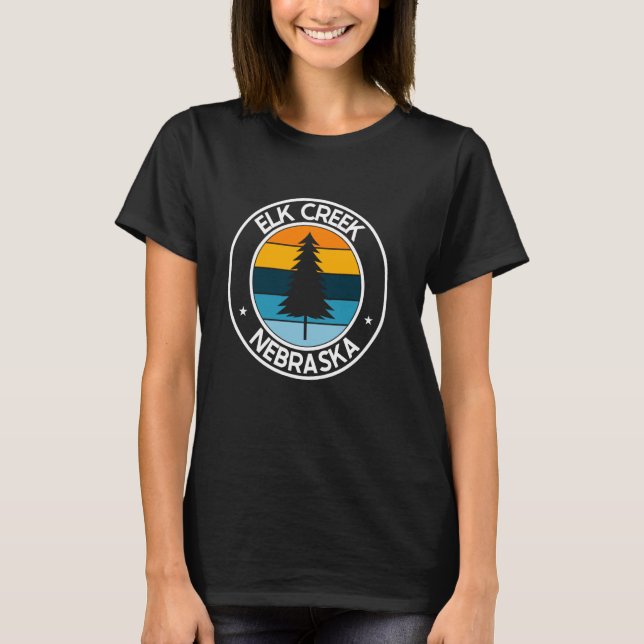 Elk Creek Nebraska NE USA City Pride Retro Sunset T-Shirt (Front)