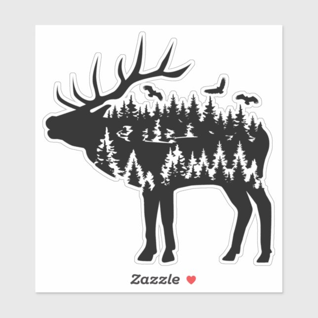 Elk Custom-Cut Vinyl Sticker. (Sheet)