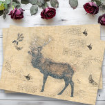 Elk Decoupage Vintage Ephemera Tissue Paper<br><div class="desc">This design may be personalised by choosing the Edit Design option. You may also transfer onto other items. Contact me at colorflowcreations@gmail.com or use the chat option at the top of the page if you wish to have this design on another product or need assistance. See more of my designs...</div>