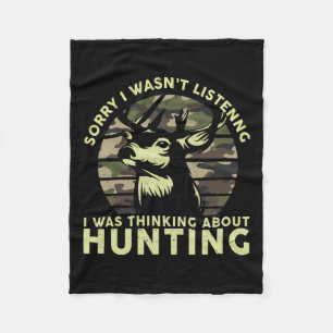 Elk Deer Hunter Funny Deer Hunting Tee Gifts Dad M Fleece Blanket