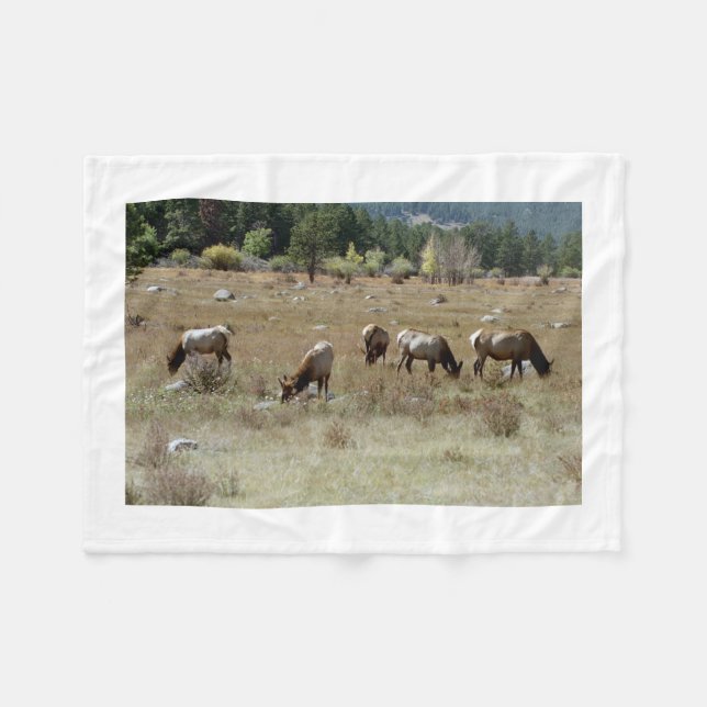 Elk fleece blanket (Front (Horizontal))