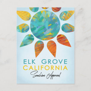 Elk Grove California Sunshine Travel Postcard