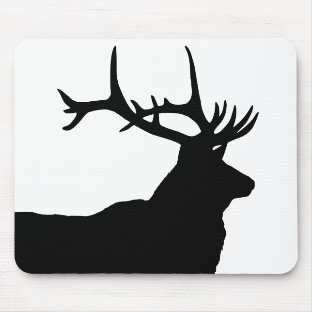 Elk Head Silhouette Mouse Mat (Front)