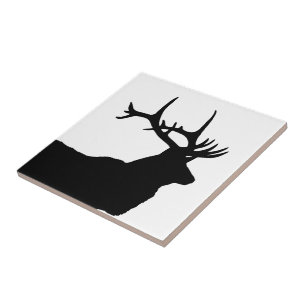 Elk Head Silhouette Tile