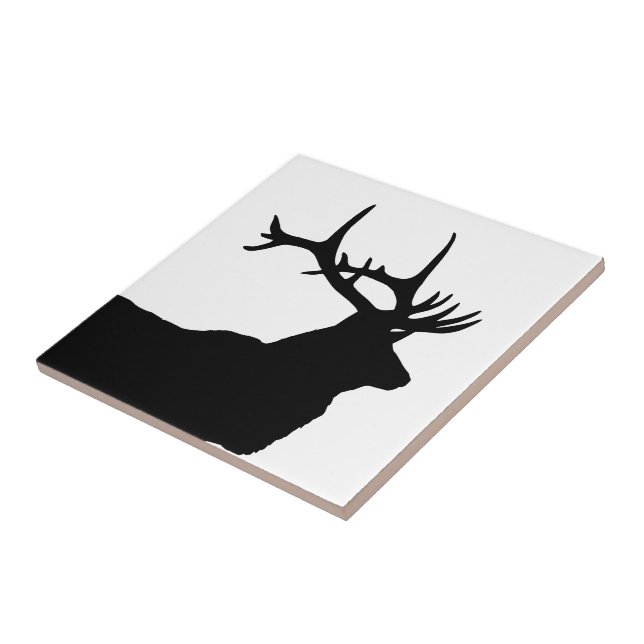 Elk Head Silhouette Tile (Side)