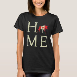 Elk Home Canada Day Maple Proud Canadian Flag Cana T-Shirt