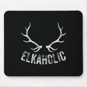 Elk Hunter Hunting Funny Elkaholic Mouse Mat