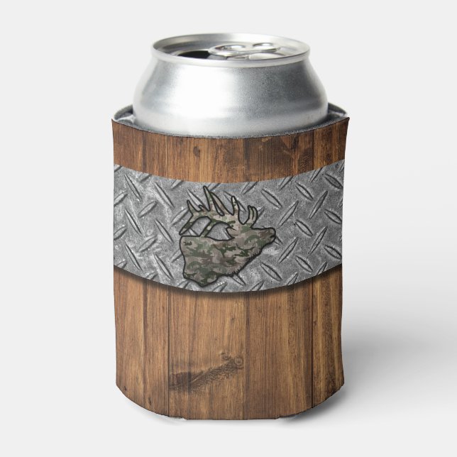 Elk Hunter Image Add Custom Name Can Cooler (Can Front)