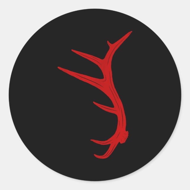 Elk Hunting Bull Antler Shed  Classic Round Sticker (Front)