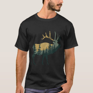 Elk Hunting Hiking Outdoor Camping Forest  T-Shirt