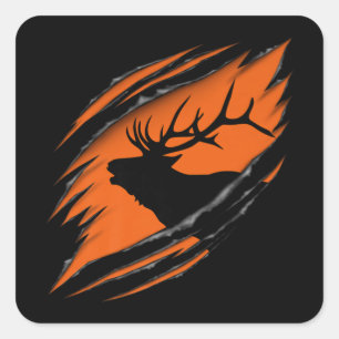 Elk Hunting Premium Square Sticker