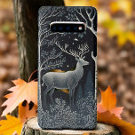 Elk In The Midnight Woods Samsung Galaxy Case<br><div class="desc">Monochromatic design of an elk in the woods at midnight.</div>