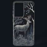 Elk In The Midnight Woods Samsung Galaxy Case<br><div class="desc">Monochromatic design of an elk in the woods at midnight.</div>