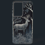Elk In The Midnight Woods Samsung Galaxy Case<br><div class="desc">Monochromatic design of an elk in the woods at midnight.</div>