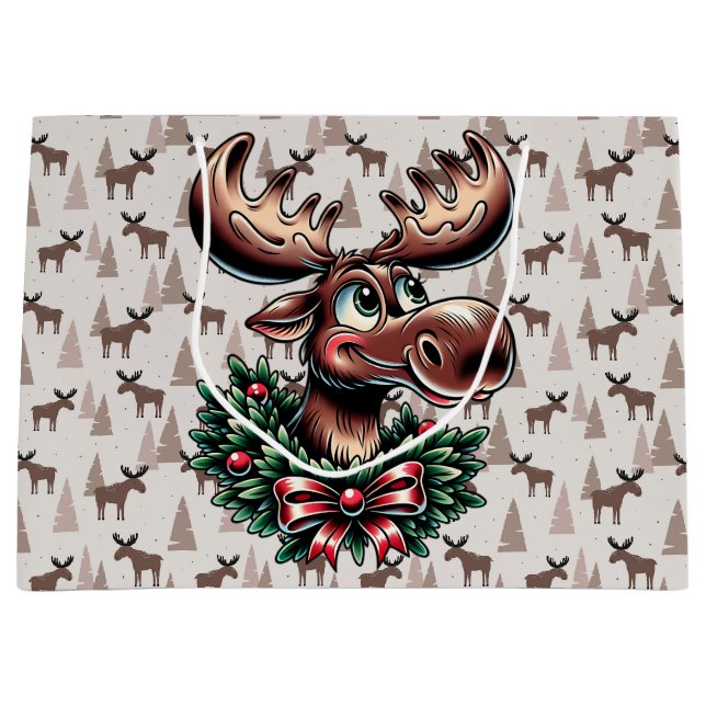 Elk In Winter Large Gift Bag (Front)