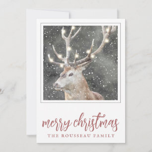 Elk In Winter Snow Holiday Card