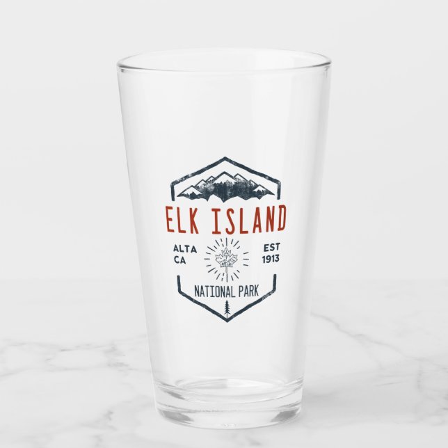 Elk Island National Park Canada Vintage Distressed Glass (Front)