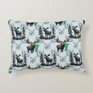 Elk Moose Antlers Deer Pattern Design Decorative Cushion