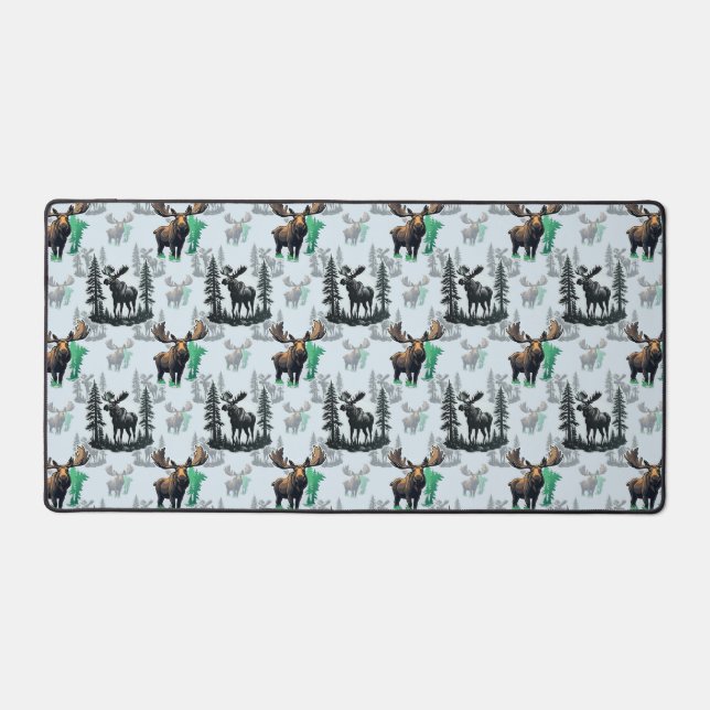 Elk Moose Antlers Deer Pattern Design  Desk Mat (Front)