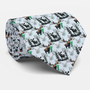 Elk Moose Antlers Deer Pattern Design  Tie