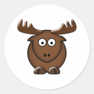 elk moose classic round sticker