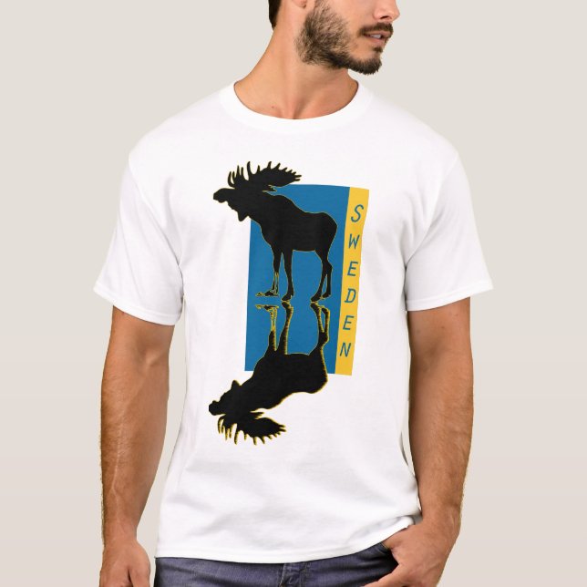 elk Moose Elch sweden T-Shirt (Front)