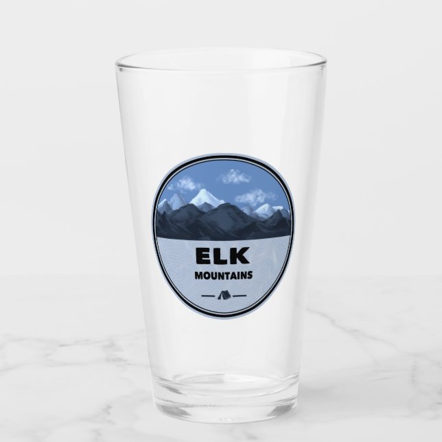 Elk Mountains Colorado Camping Glass (Front)