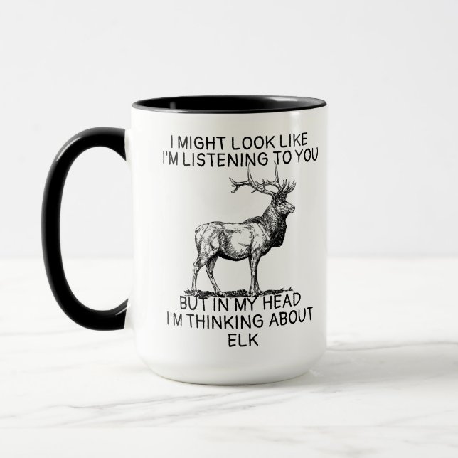 Elk Mug, Elk Gifts, Elk Lover Coffee Cu Mug (Left)