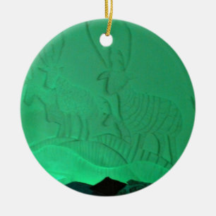 Elk Room at Hotel de Glace, Quebec, Canada Ceramic Tree Decoration